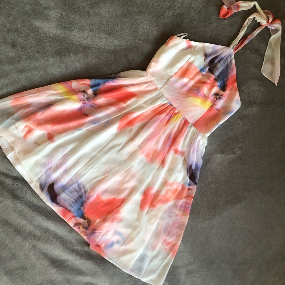 Spring halter floral dress